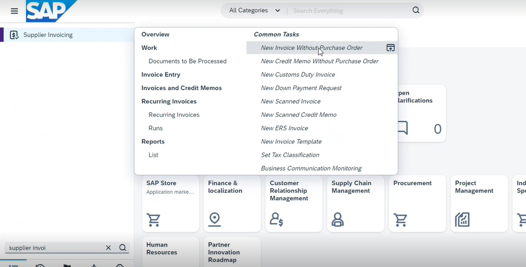 Procurement to Pay process in SAP ByD