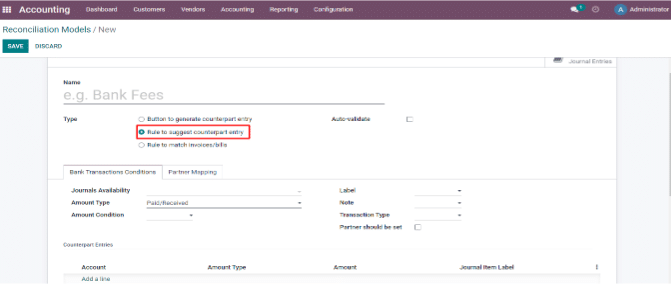 Reconciliation models in Odoo - Target Integration